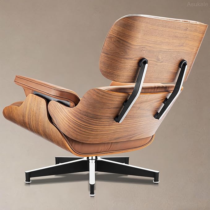 Top Grain Leather, Mid Century Chaise Lounge Chair and Ottoman, Reading Chair - Image 7