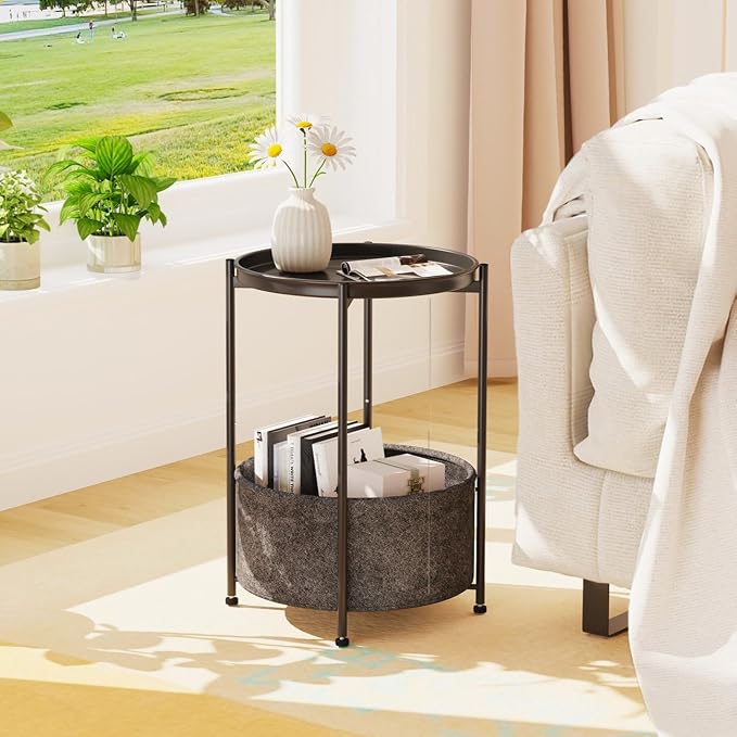 Garden 4 you Small Side Table, Mini Round End Table, Tray Table by Garden4you