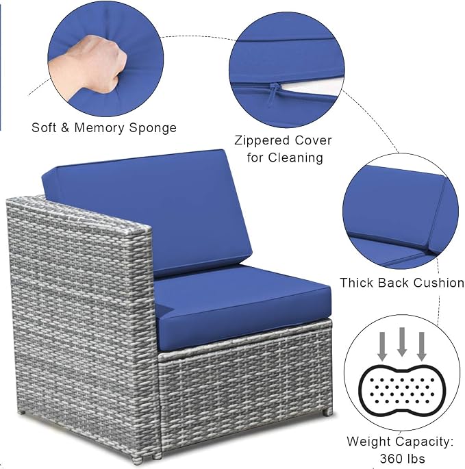 Tangkula 8 Pieces Wicker Patio Furniture Set - Image 7