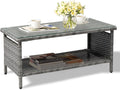 VINGLI Outdoor Wicker CoffeeTable Patio Coffee Tables by VINGLI