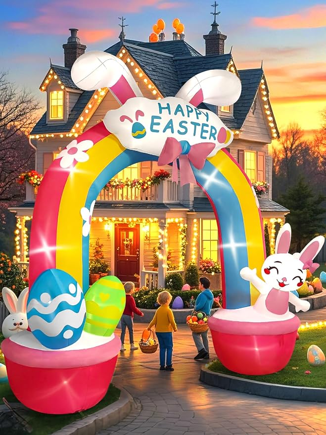 Kalolary 12 FT Easter Archway Inflatables Outdoor Decorations, Giant Bunny - Image 4