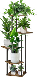 5 Tier Plant Stand Indoor, Thickened Metal Wood Corner Plant Shelf Stands by YOCOMEY