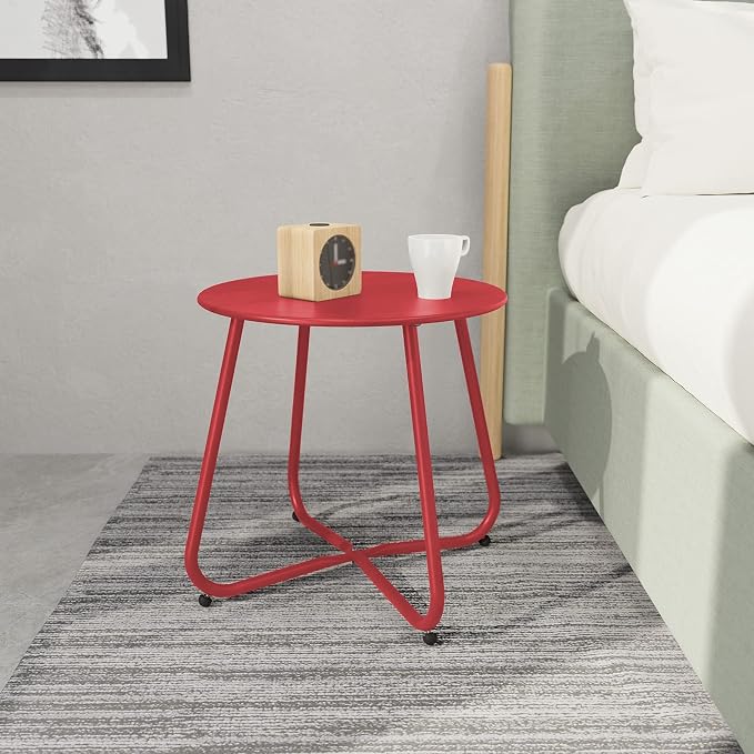 Grand patio Outdoor Side Table 18-inch Round End Table Accent Table - Image 2