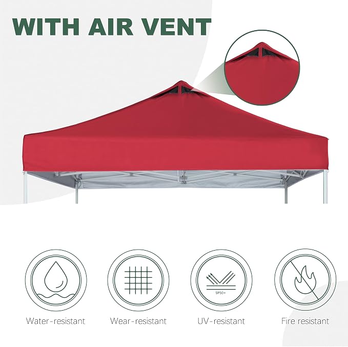 Red Commercial Replacement Canopy Top - Image 4