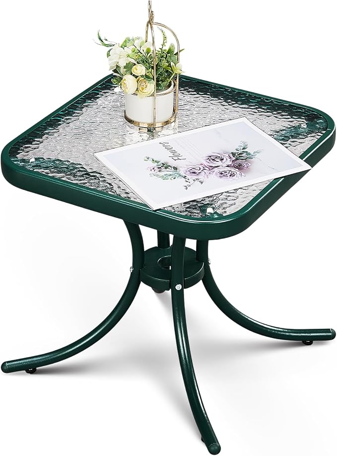 VINGLI Outdoor Side Table, Weatherproof Small Tables by VINGLI