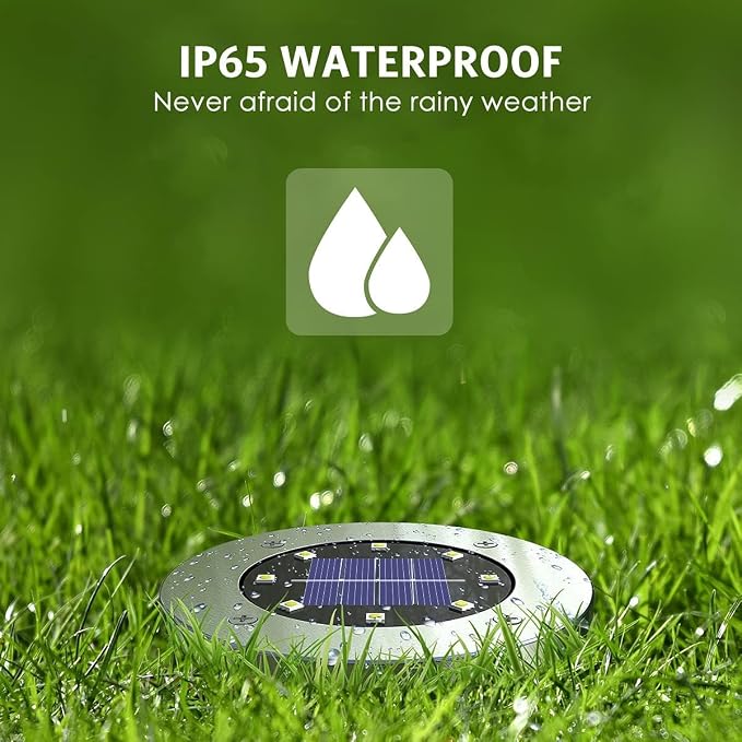 Solar Lights Outdoor Waterproof, 12 Pack Solar Ground Lights - Image 4