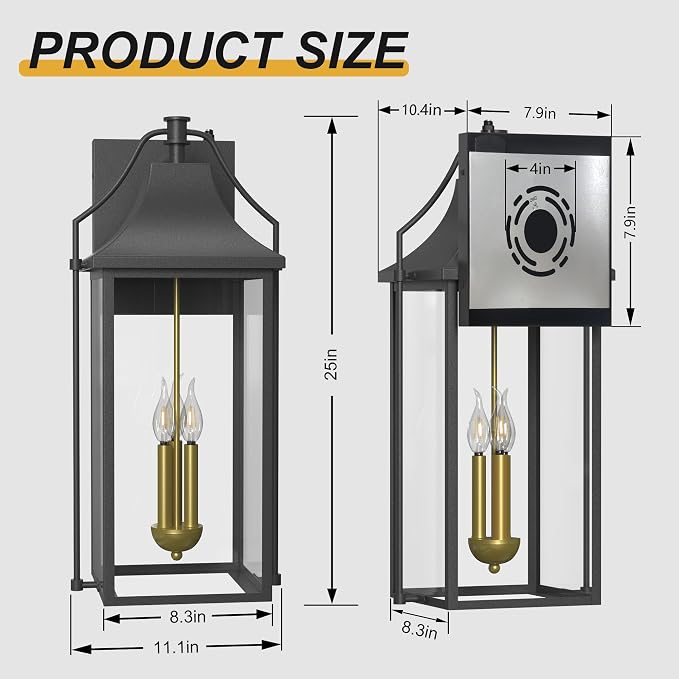 - Outdoor Wall Lights Fixtures, Large Size Dusk to Dawn Waterproof - Image 6