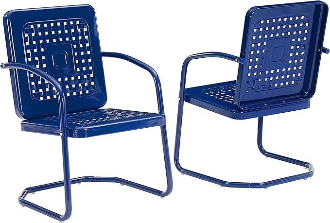 Crosley Furniture Bates 2-Piece Outdoor Chair Set, Retro Metal Patio Chairs by CrosleyFurniture