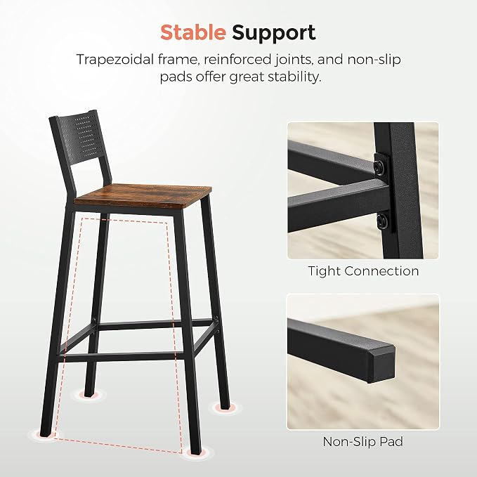 VASAGLE Bar Stools, Tall Bar Stools - Image 10
