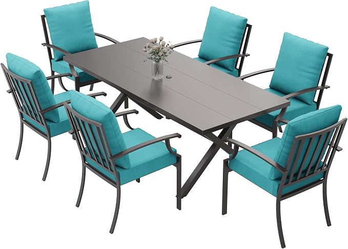 ALAULM 7-Piece Patio Dining Table and Chairs Outdoor Dining Set - Image 6