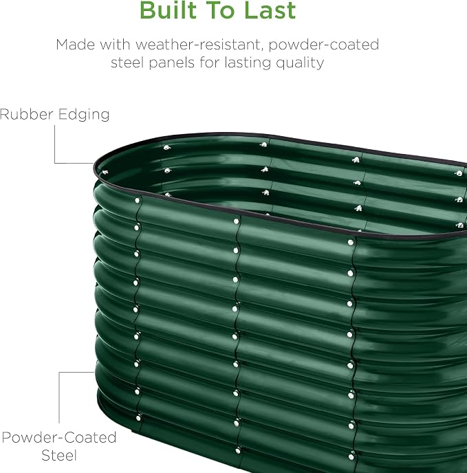 Best Choice Products 4x2x2ft Outdoor Metal Raised Garden Bed, Oval Deep Root - Image 5