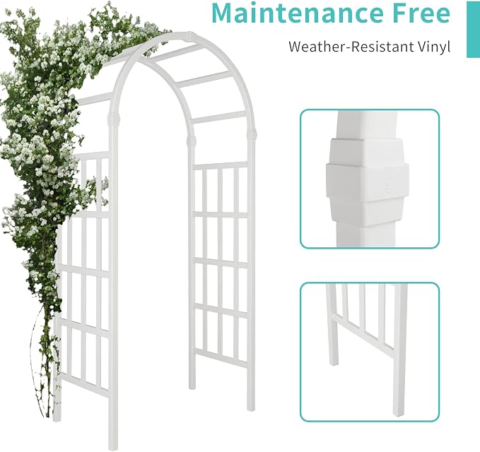 Outvita PVC Garden Arbor, Arch Trellis - Image 4