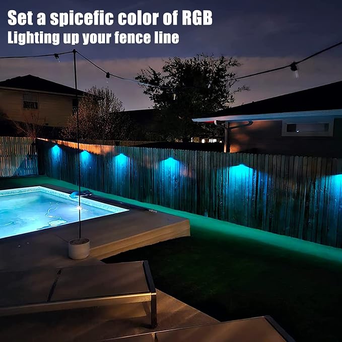 Aulanto Solar Fence Lights 8 Pack, Fence Solar Lights IP65 Waterproof, Warm - Image 4