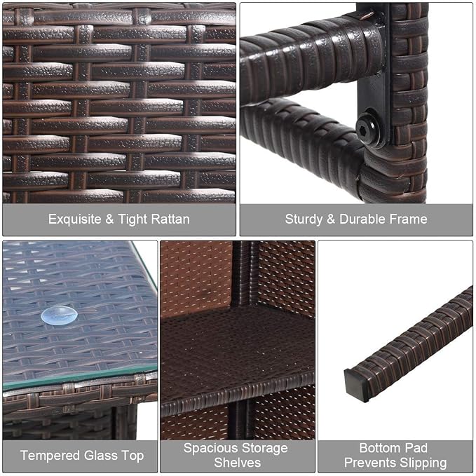 HAPPYGRILL 3 Pieces Patio Bar Set - Image 5