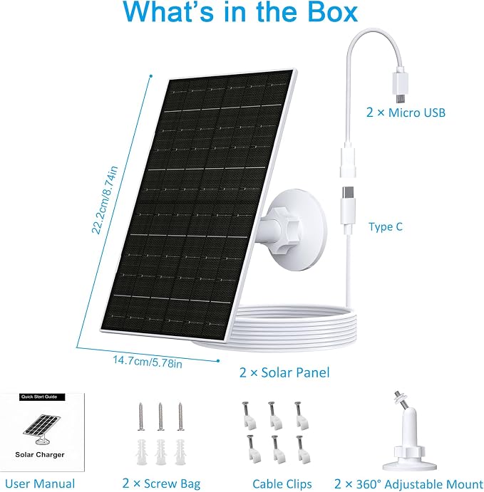 Zivif 7W Solar Panel for Arlo Essential 2K, Essential XL Spotlight Cameras - Image 7