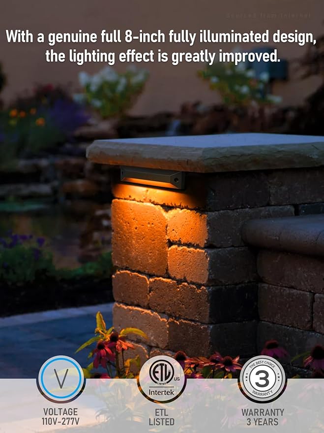 LEONLITE 8 Inch 5CCT LED Low Voltage Step Lights, 12-24V AC/DC Surface Mount - Image 2