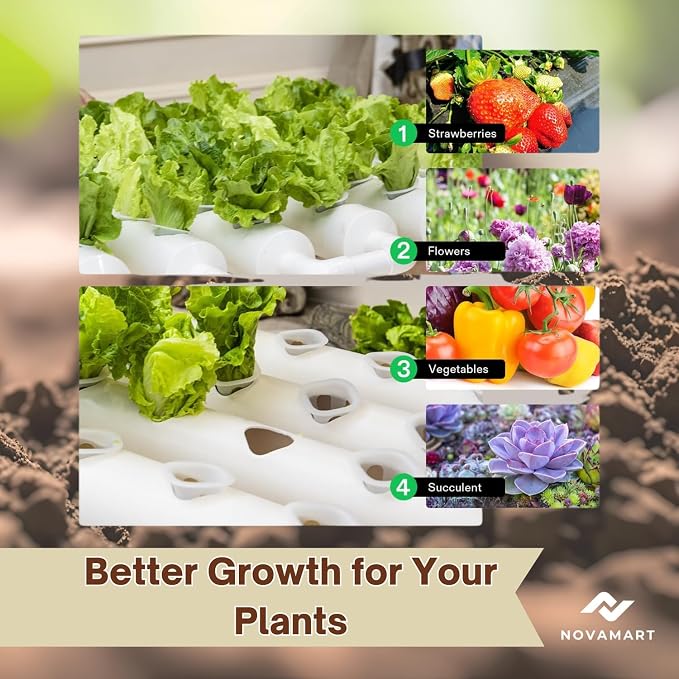 Hydroponic Plant Growing System – 36-Site PVC Indoor Garden Tower - Image 9