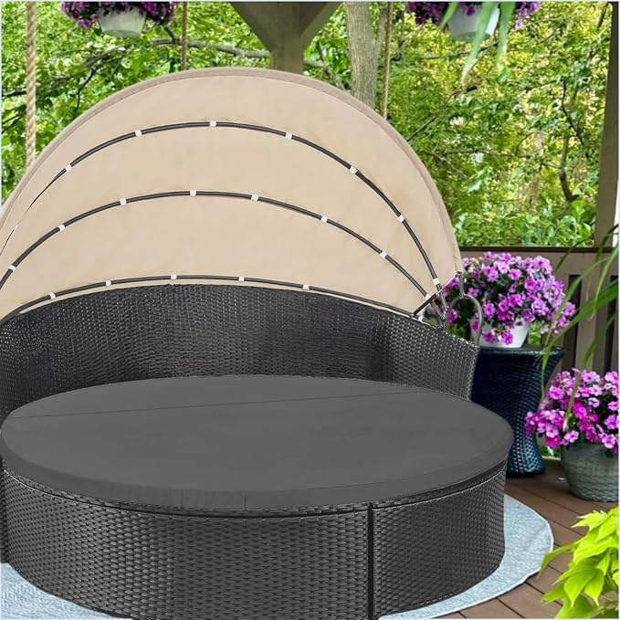 Outdoor Sunproof Waterproof Round Daybed Cover, Replacemen tPatio Furniture - Image 4