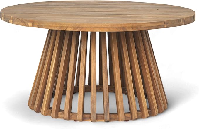 Merax Outdoor Acacia Wood Conversation Set, 3-Seat Loveseat Sofa w/Coushion and - Image 6