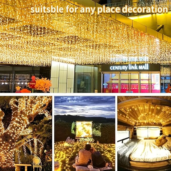 Solar String Lights Outdoor, 100 FT 300 LED Solar Christmas Fairy Lights - Image 4