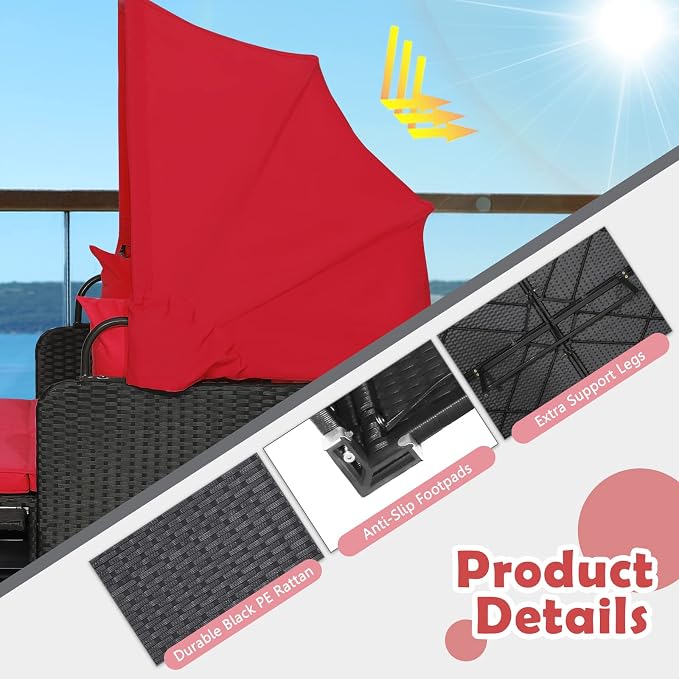 Tangkula Patio Rattan Daybed - Image 8
