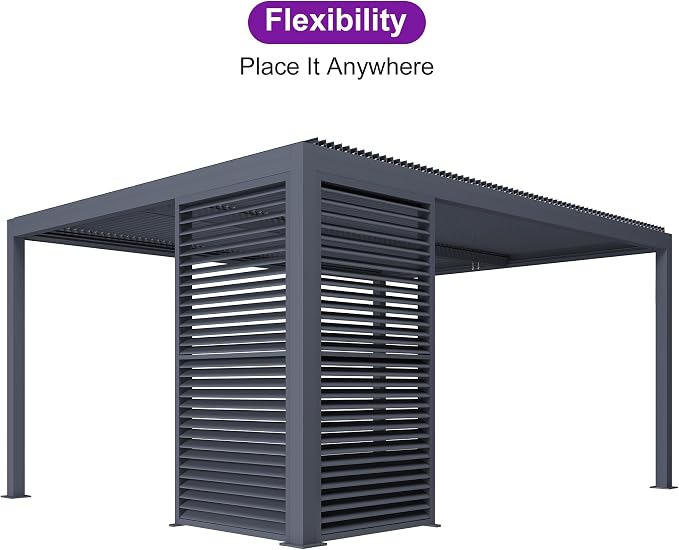 PURPLE LEAF Louvered Pergola 94AS 12' x 16' Outdoor Aluminum Pergola - Image 2