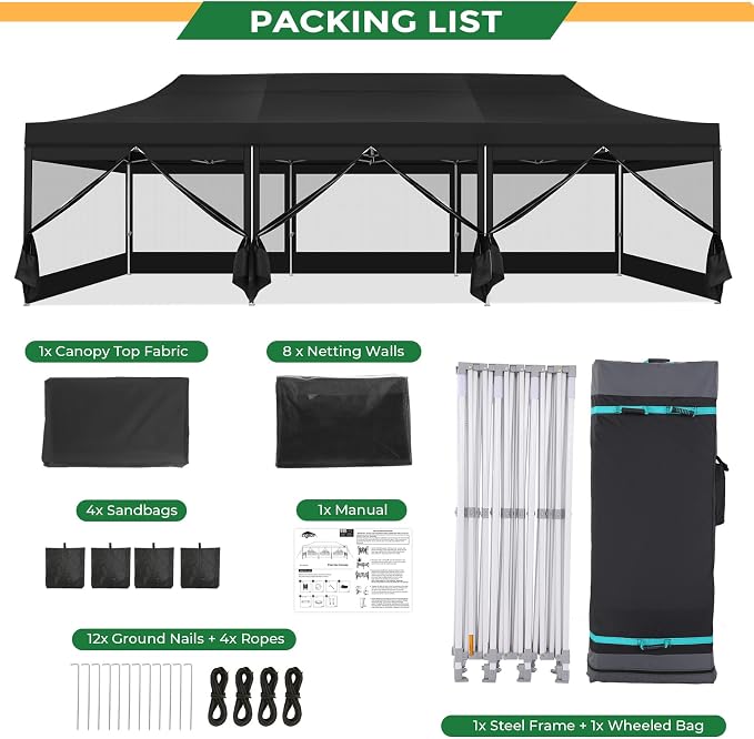 COBIZI 10x30 Heavy Duty Pop Up Canopy - Image 8