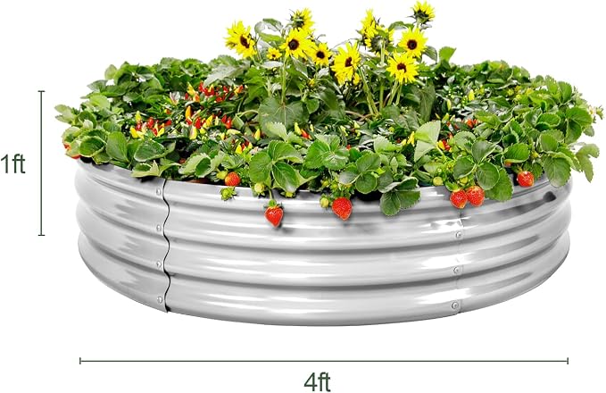 Land Guard Galvanized Raised Garden Bed 2Pcs, Planter Raised Garden Beds Outdoor - Image 2