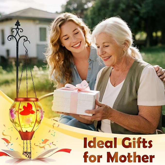 Cardinal Solar Hot Air Balloon Lantern, Outdoor Decor - Image 2