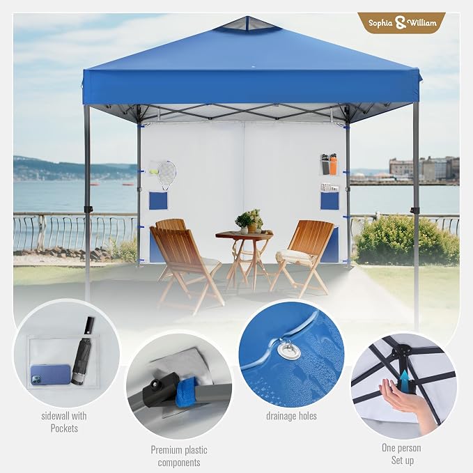 Canopy Tent Pop Up 10x10 ft One Person Push Set Up Tent, Outdoor Canopies - Image 5