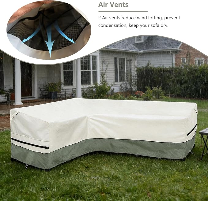okcool Outdoor Sectional Sofa Cover Waterproof-L-Shaped Patio Furniture Covers - Image 5
