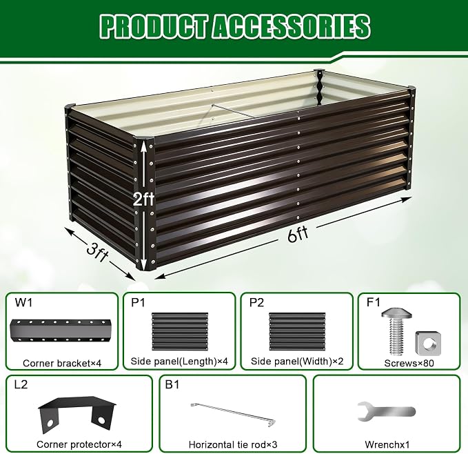 Galvanized Raised Garden Bed Kit Outdoor Patio, Deep Root Box Planter - Image 2