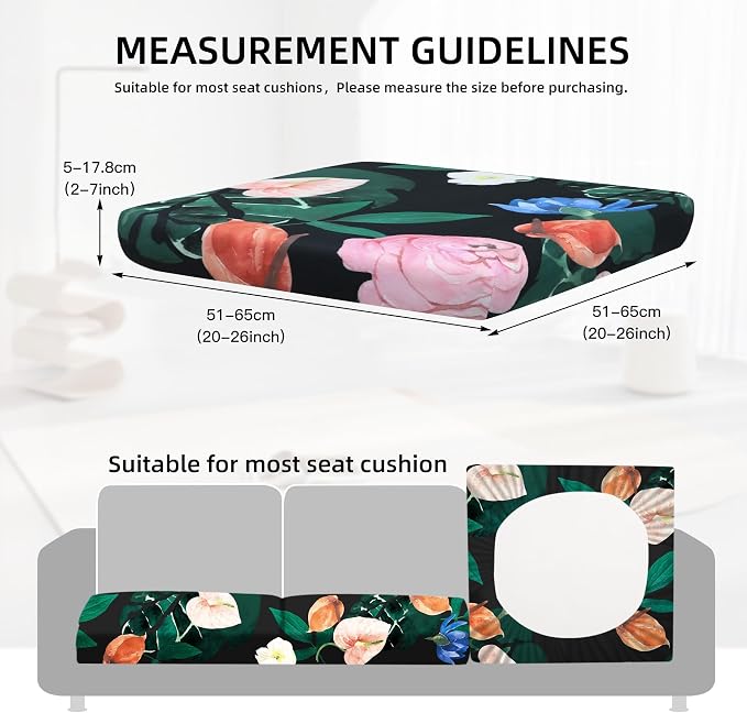 8Pcs Outdoor Cushion Covers, Patio Cushion Covers, Stretch Elastic Slipcovers - Image 2