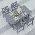 5-Piece Outdoor Dining Set, HDPE All-Weather Patio Table and Chairs Set by BIVODA