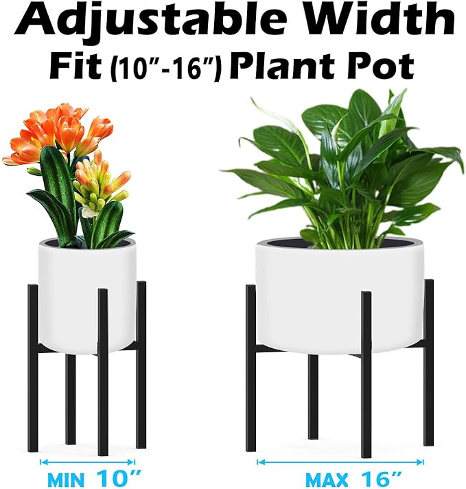 Heavy Plant Stand for 10"-16" Plant Pot Indoor Outdoor Corner, Adjustable Metal - Image 2