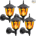 Dynaming 4 Pack Solar Flame Wall Lanterns Outdoor, Solar Powered Wall Mounted by Dynaming