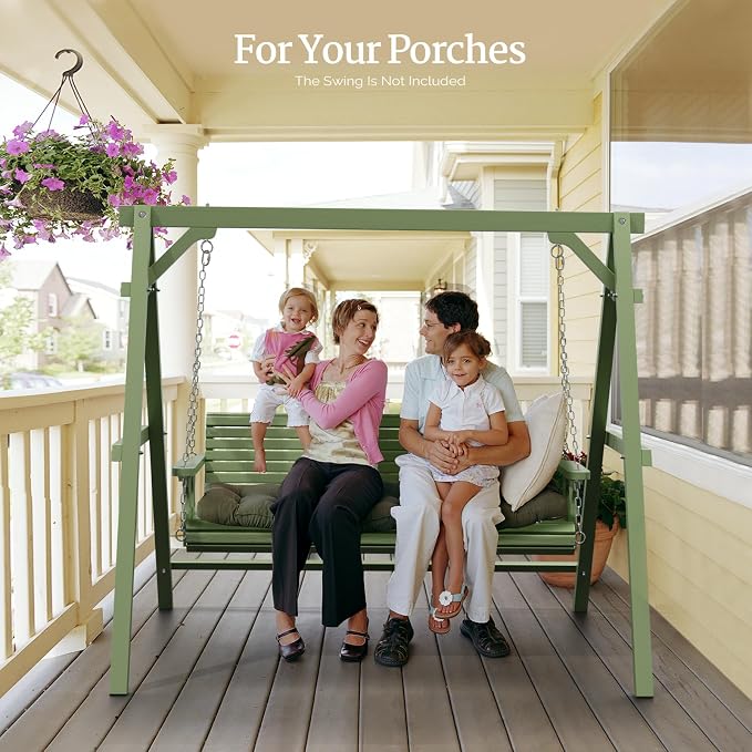VINGLI 5FT Wooden Swing Frame, 660 LBS Heavy Duty A-Frame Porch Swing Stand - Image 9