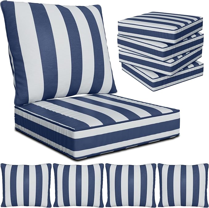 24" x 24" x 6" Outdoor Deep Seat Cushions Set by Unknown