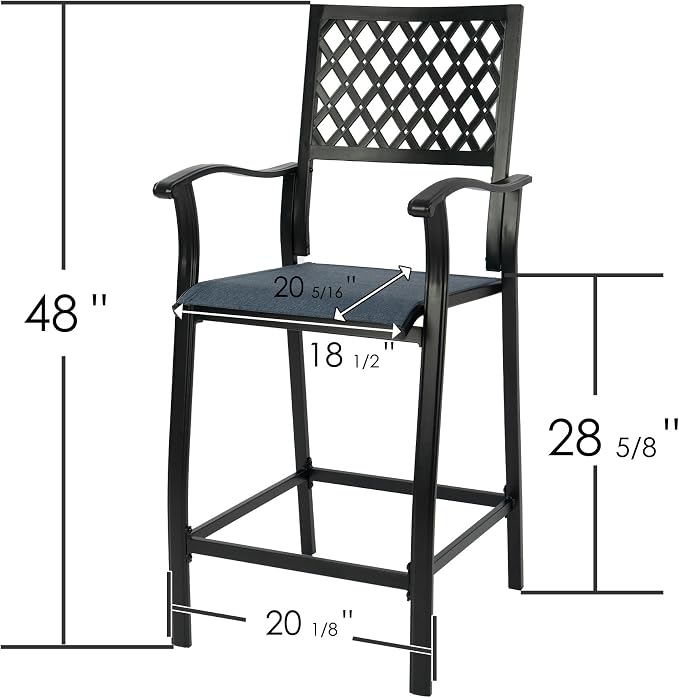 Kozyard Outdoor Bar Stools Set of 2, Patio Bar Chairs - Image 7