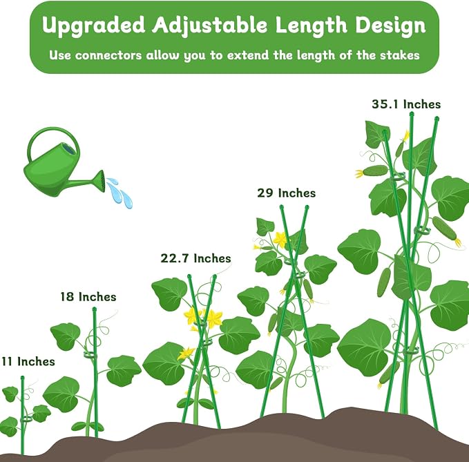 Plant Stakes, 18Inch & 11Inch Plant Support Stakes, HAINANSTRY Adjustable - Image 5