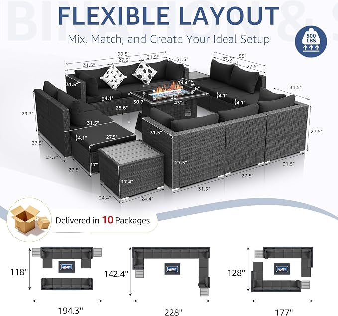 NICESOUL 15 Piece Outdoor Sectional - Image 6