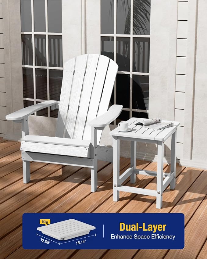 YEFU Outdoor Side Table for Patio: 16" HIPS Weather - Image 4