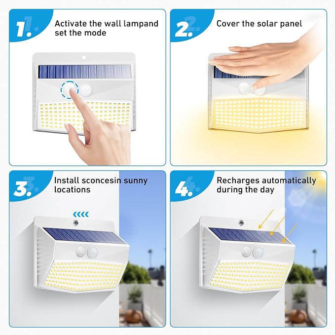 Peasur Solar Lights Outdoor Motion Sensor Security Light - Image 5