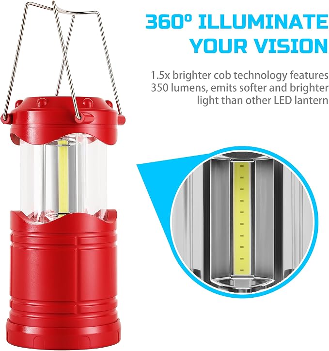 Lichamp LED Camping Lantern, 4 Pack Battery Powered Flashlight - Image 5