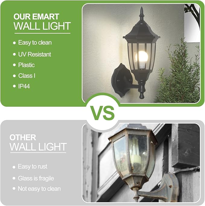 EMART Outdoor Porch Light，Exterior Waterproof Wall Light Fixtures, Special - Image 5