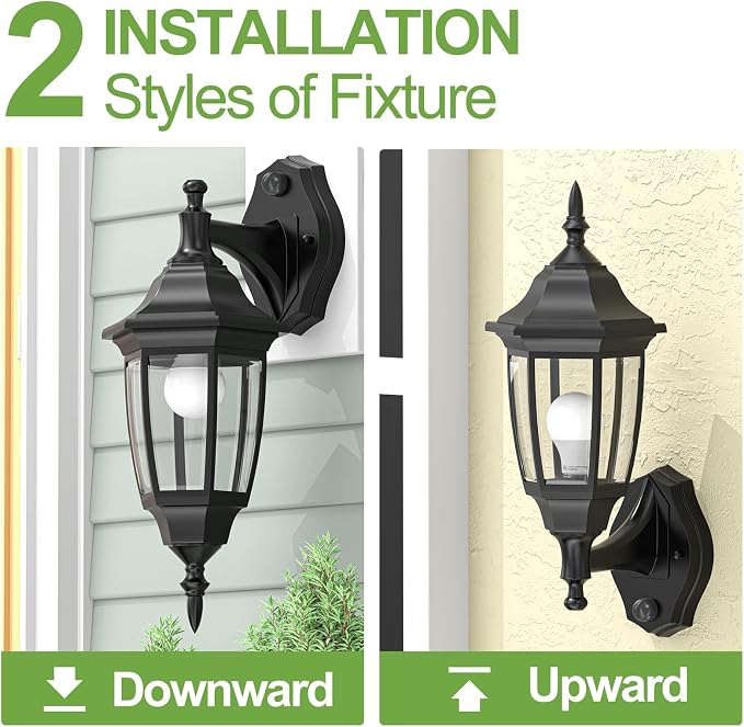 EMART Dusk to Dawn Plastic Outdoor Wall Light Fixtures - Image 4