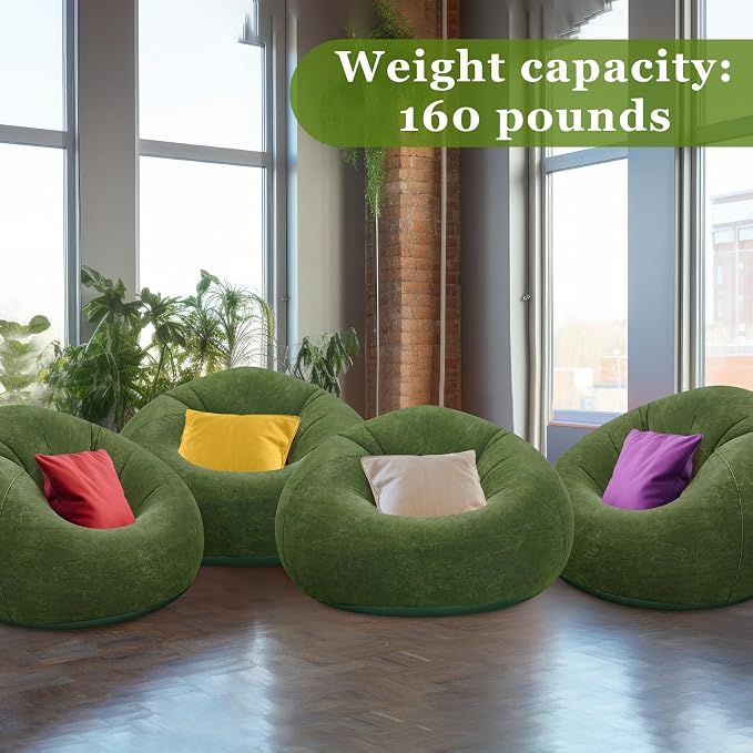 Realspring Inflatable Bean Bag Chairs Outdoor Blow up Camping Chairs Inflatable - Image 4