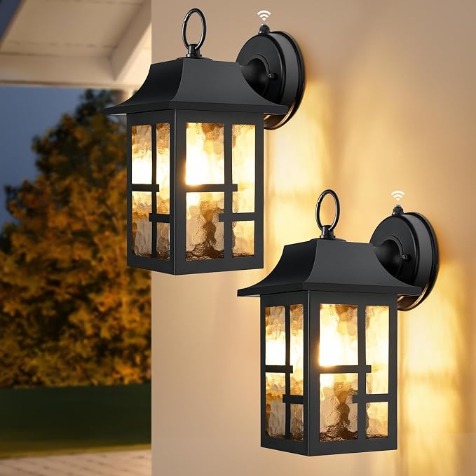 OKELI Dusk to Dawn Outdoor Wall Lights, Exterior Waterproof Lantern, Front by OKELI