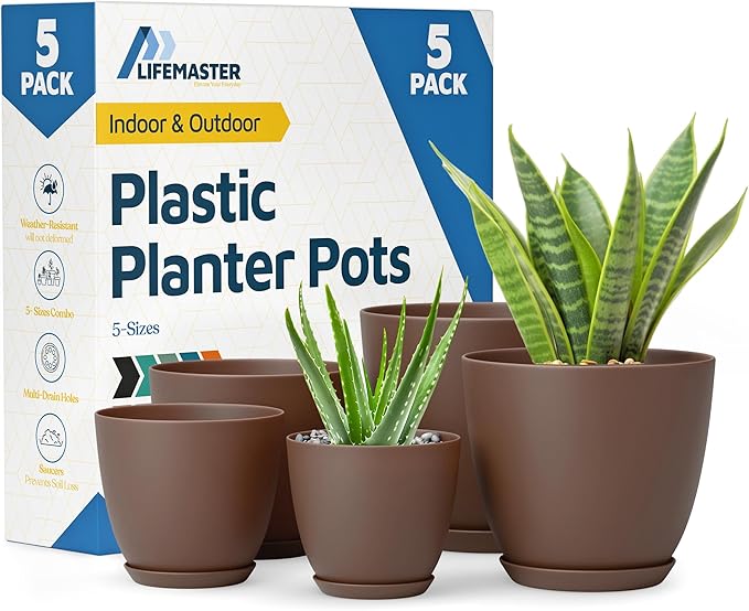 Planter Pots with Drainage Holes by LIFEMASTER