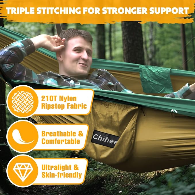Chihee Ultra-Light Travel Camping Hammock Pop-up Net Hammock 660lbs Load - Image 2